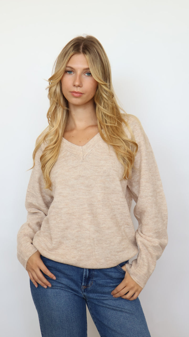 V Neck Knit Pullover Sweater