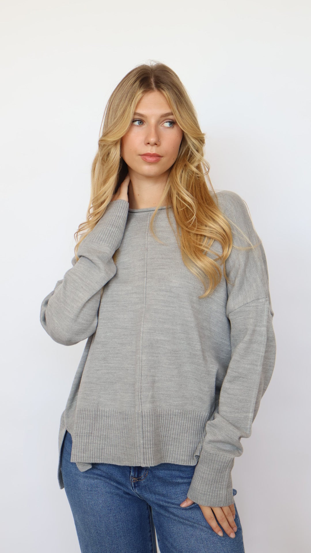 Rolled Neck Crew Sweater