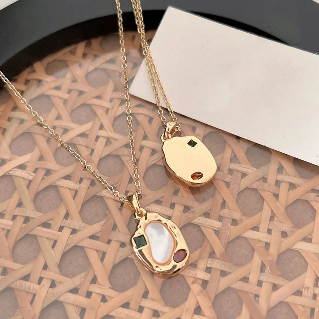 Irregular Geometric Shell Pendant