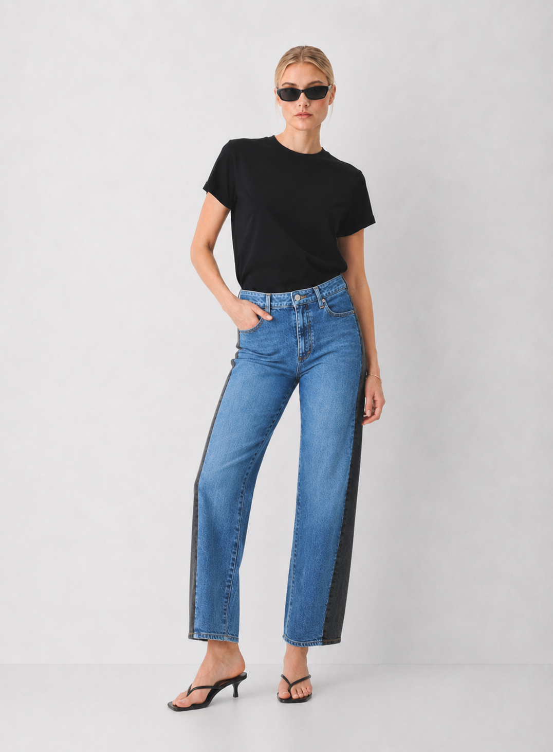 Habitual :Two Tone Ankle Barrel Leg Jeans