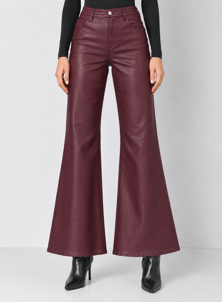 Dear John Fiona Leather Wide Leg Pants - Fig