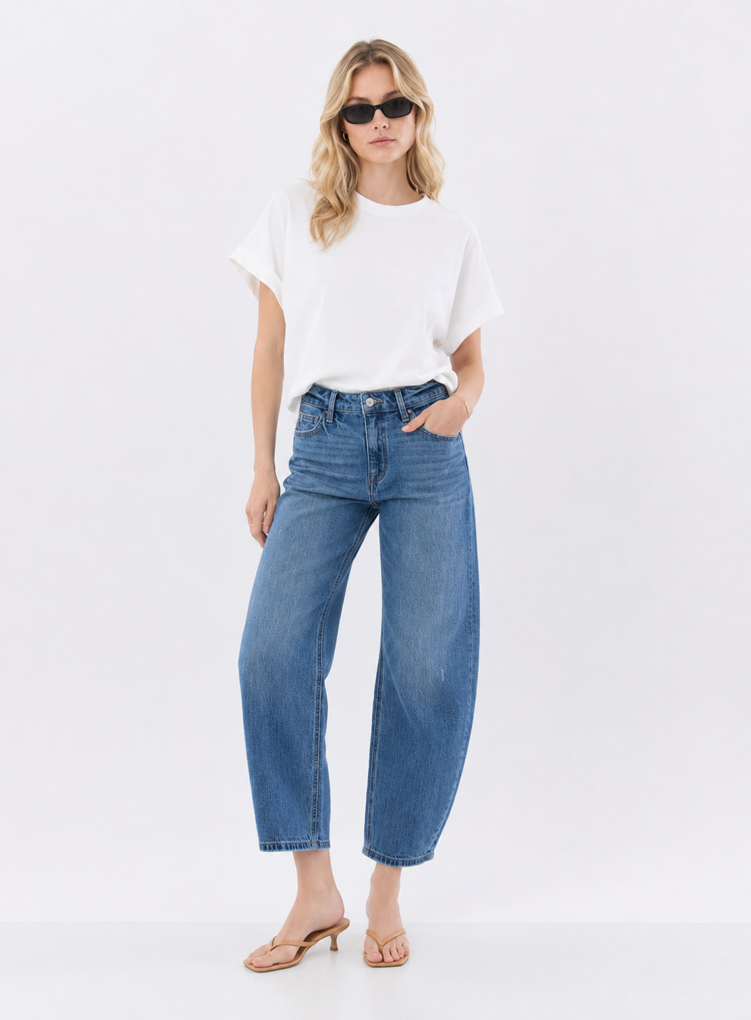 Vervet High Rise Barrel Jeans
