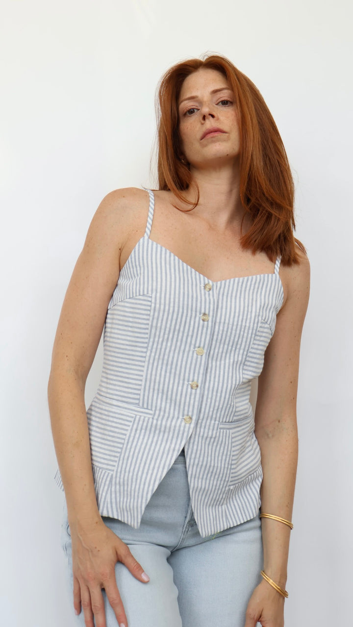 Stripe Linen Top