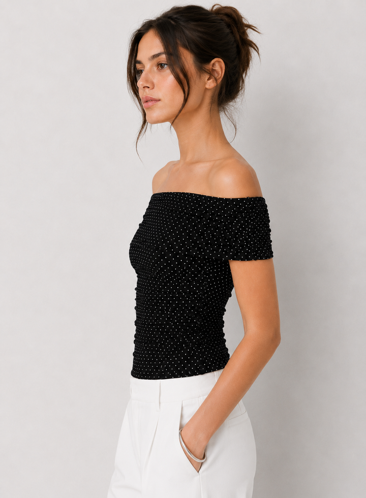 Polka Dot Mesh Top