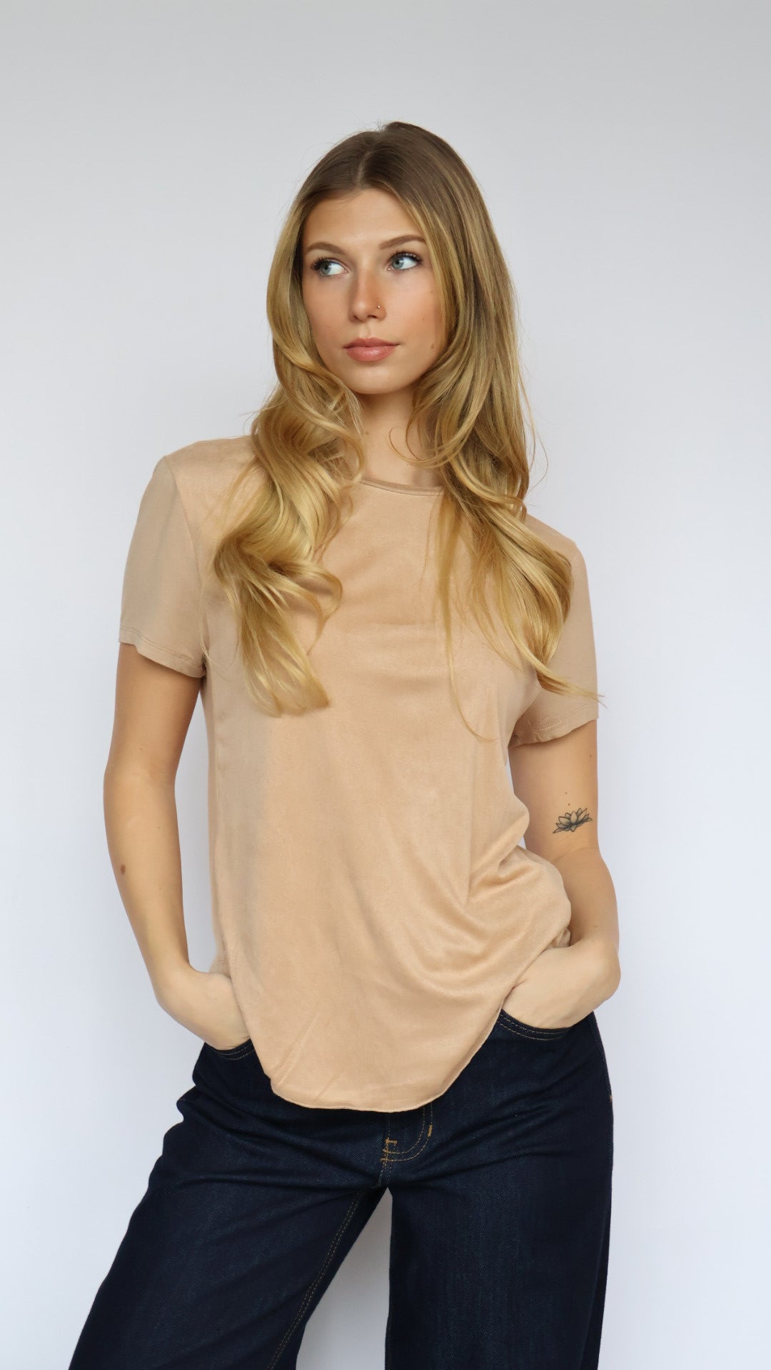 Elaina Full Vegan Suede Tee