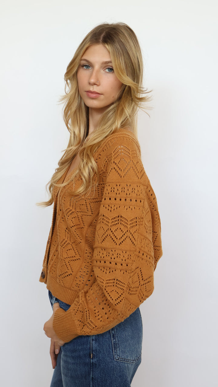 Crochet V Neck Cardigan