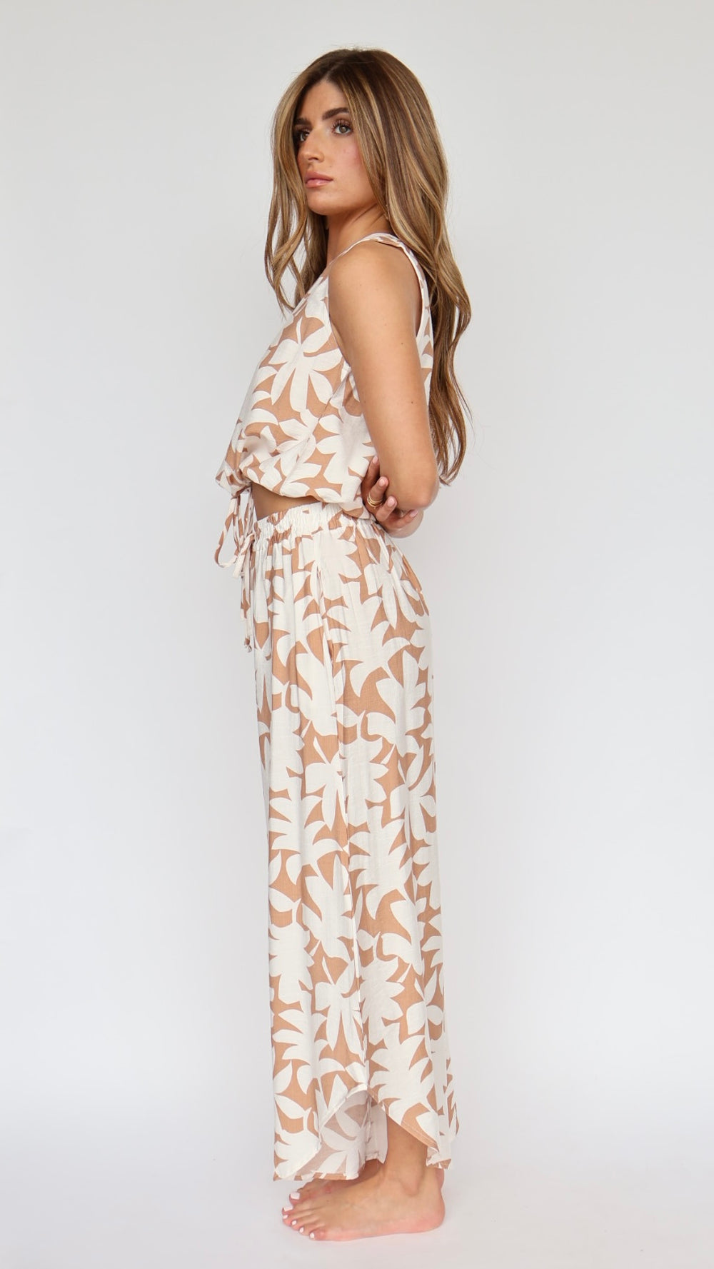 Carter Print Palazzo Linen Pant