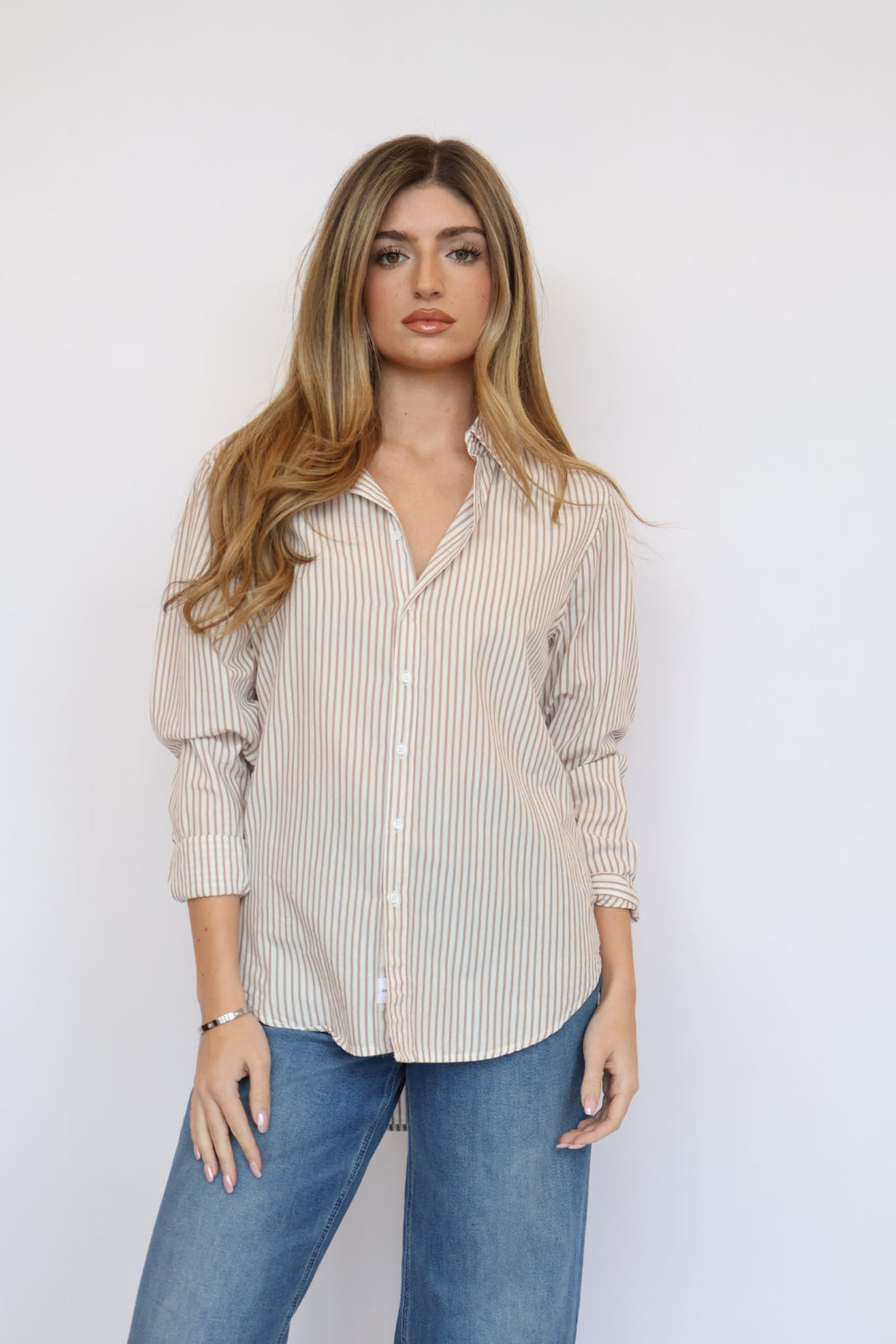 Dear John Poplin Long Sleeve Lolita Stripe Button Down