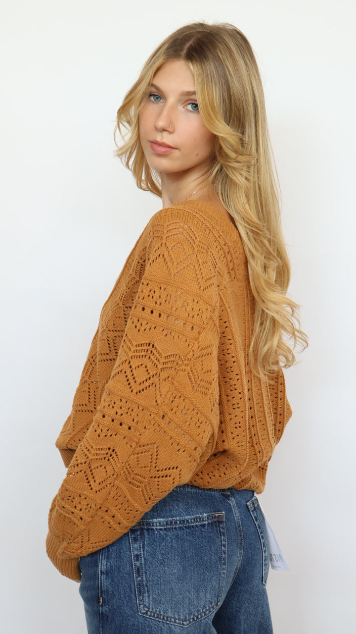 Crochet V Neck Cardigan