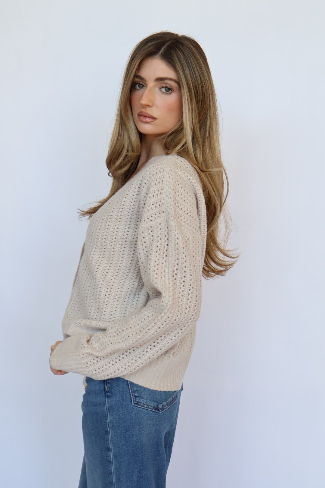 Thread & Supply Neutral Spring Knit Cardigan