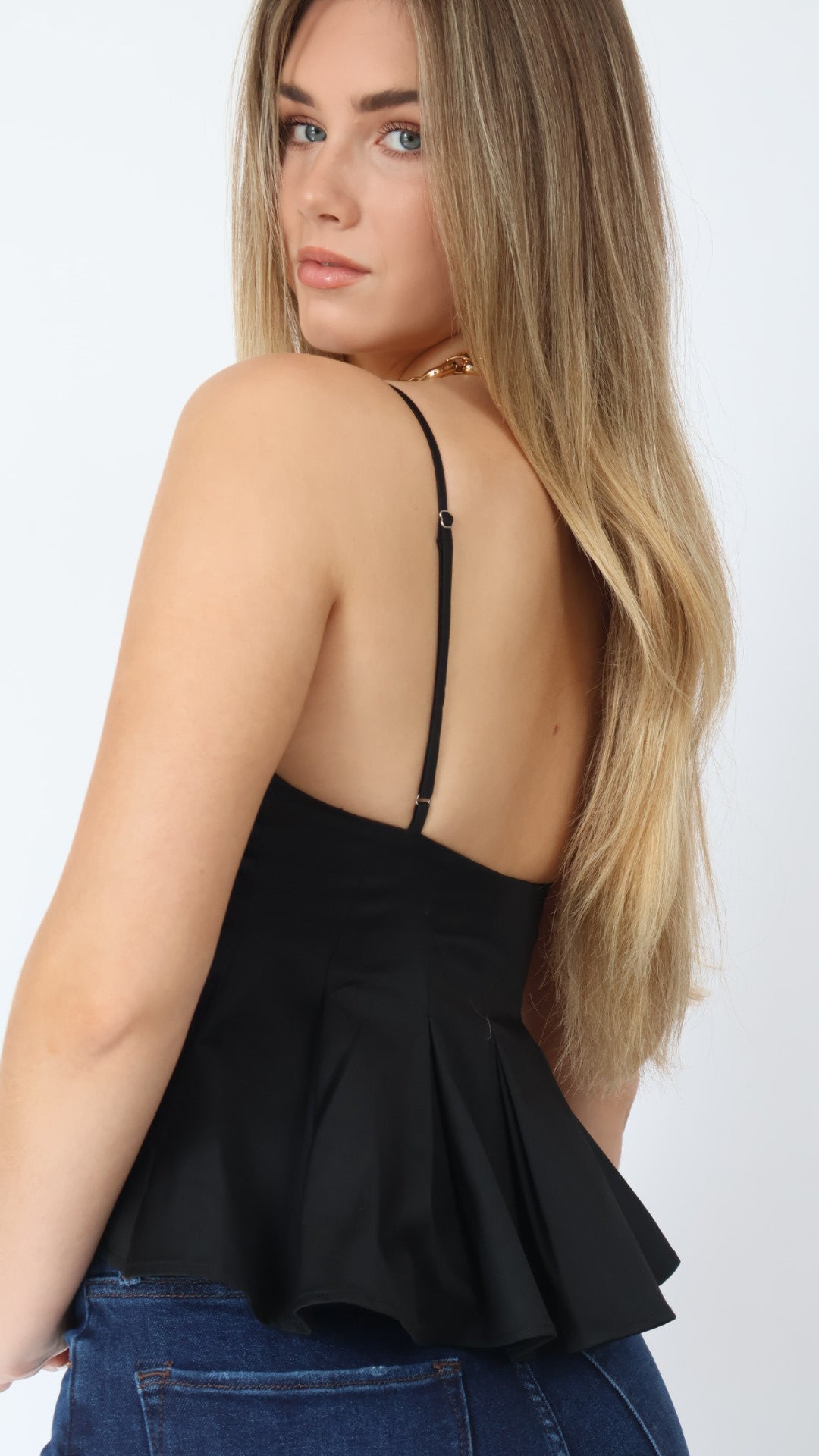 Button Front Bustier Top