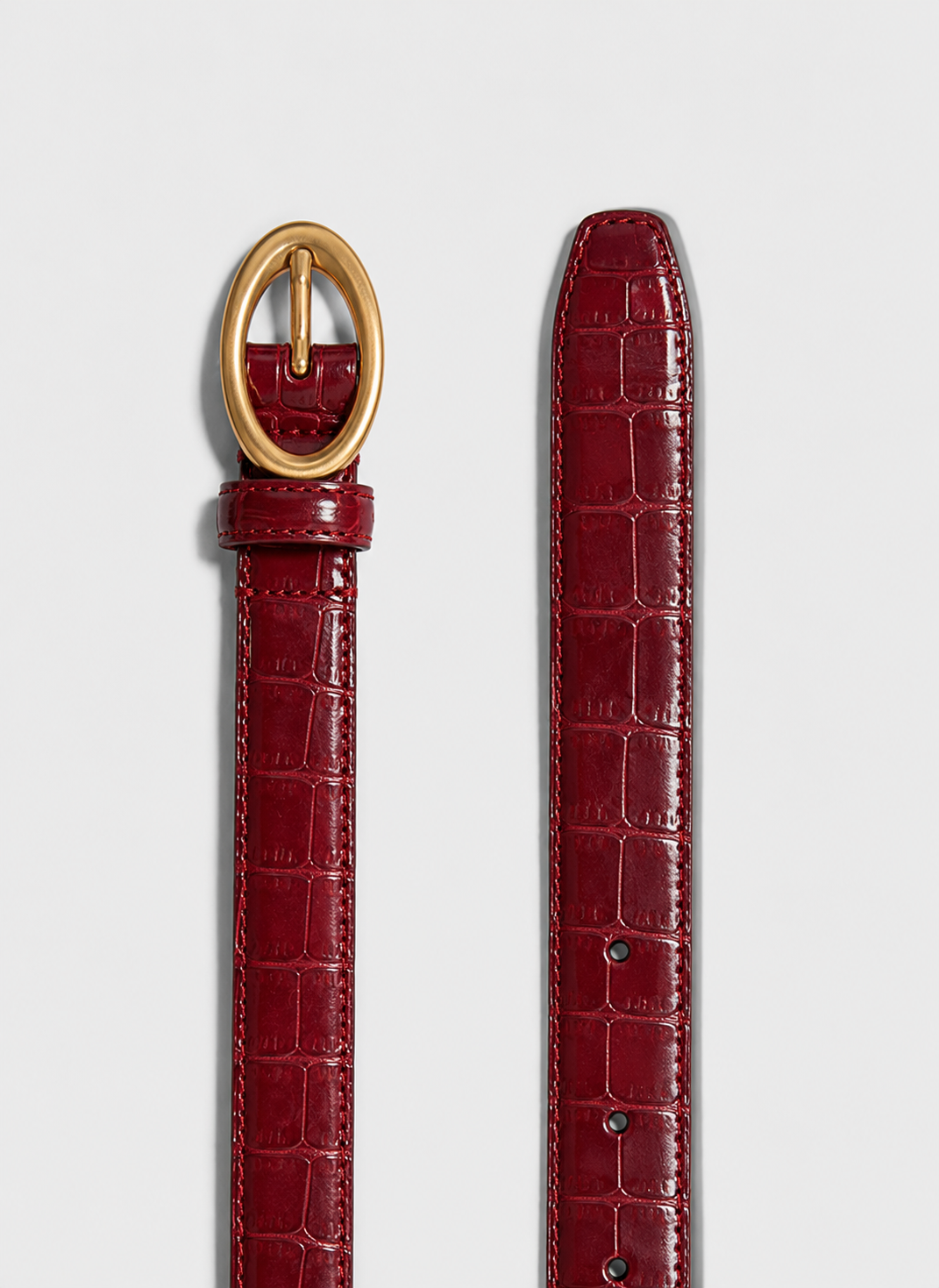 Crocodile Gold Buckle Belt