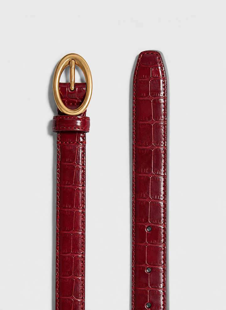 Crocodile Gold Buckle Belt