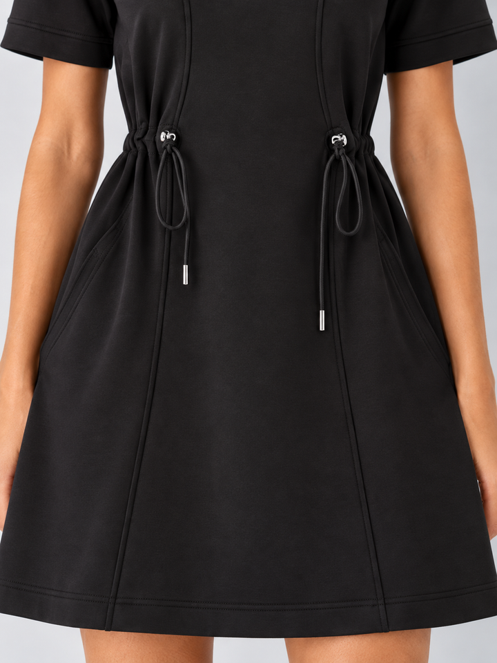 Elan Short Sleeve Cinched Waist Dress