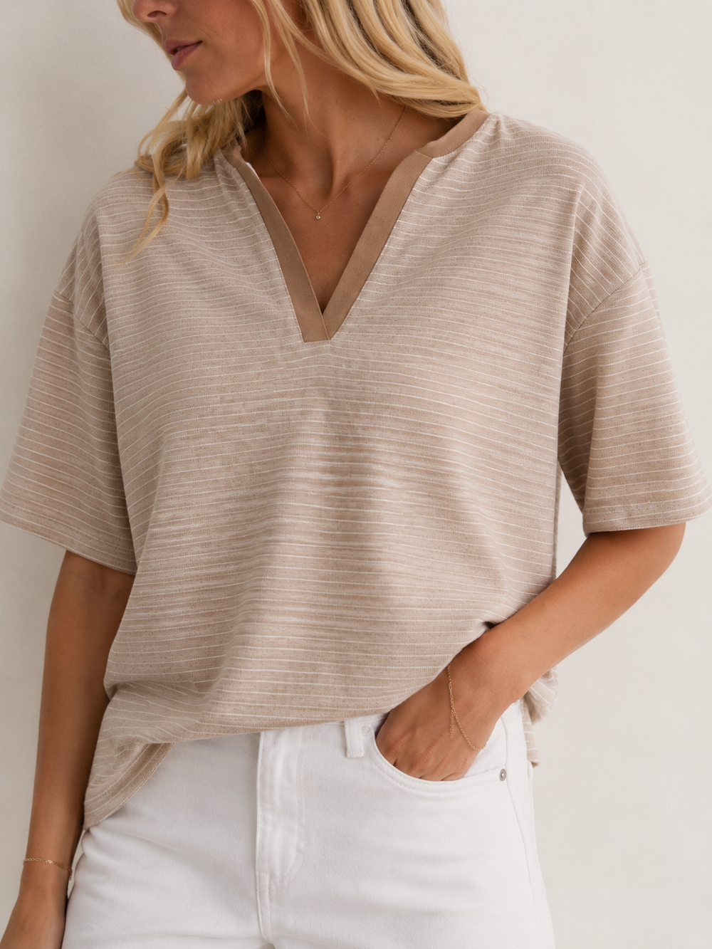 Striped V-Neck Top