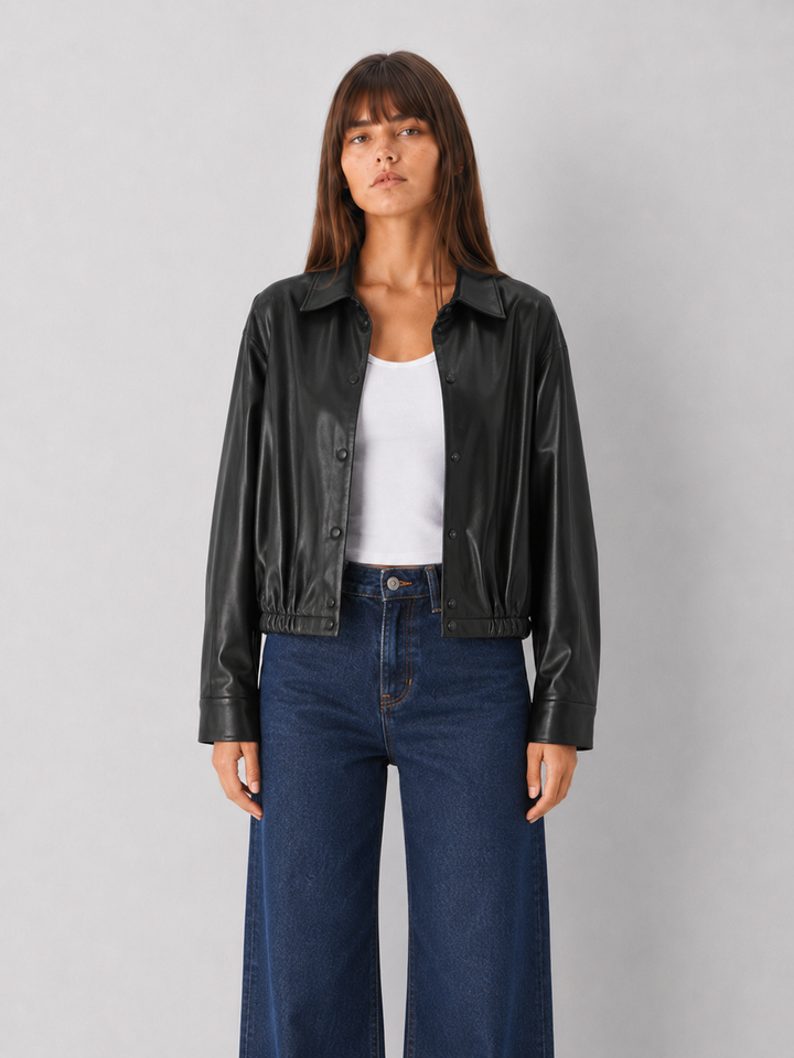 Preorder Vegan Leather Bomber Jacket
