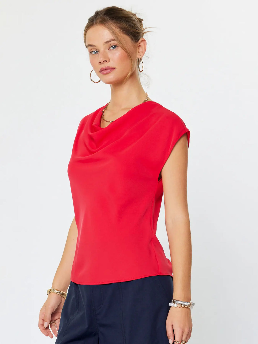 Cowl Neck Dolman Sleeve Top