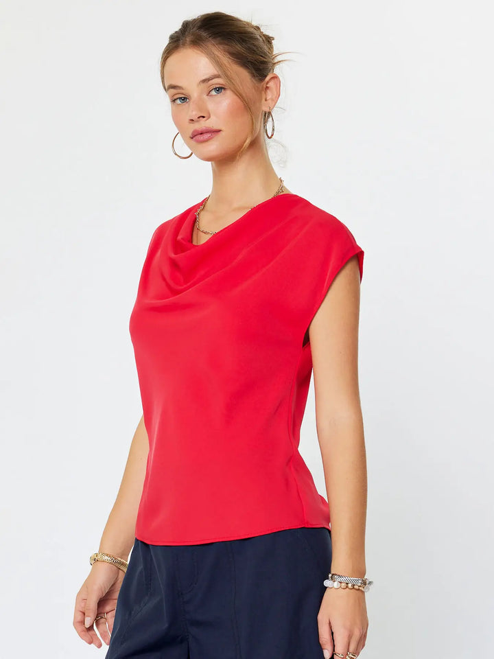 Cowl Neck Dolman Sleeve Top