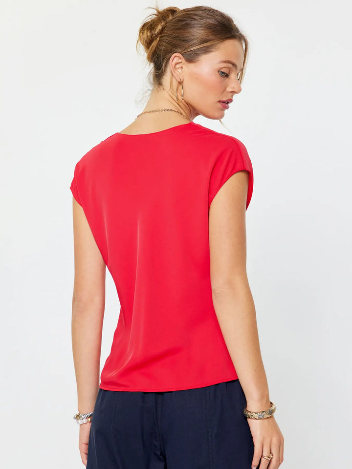Cowl Neck Dolman Sleeve Top
