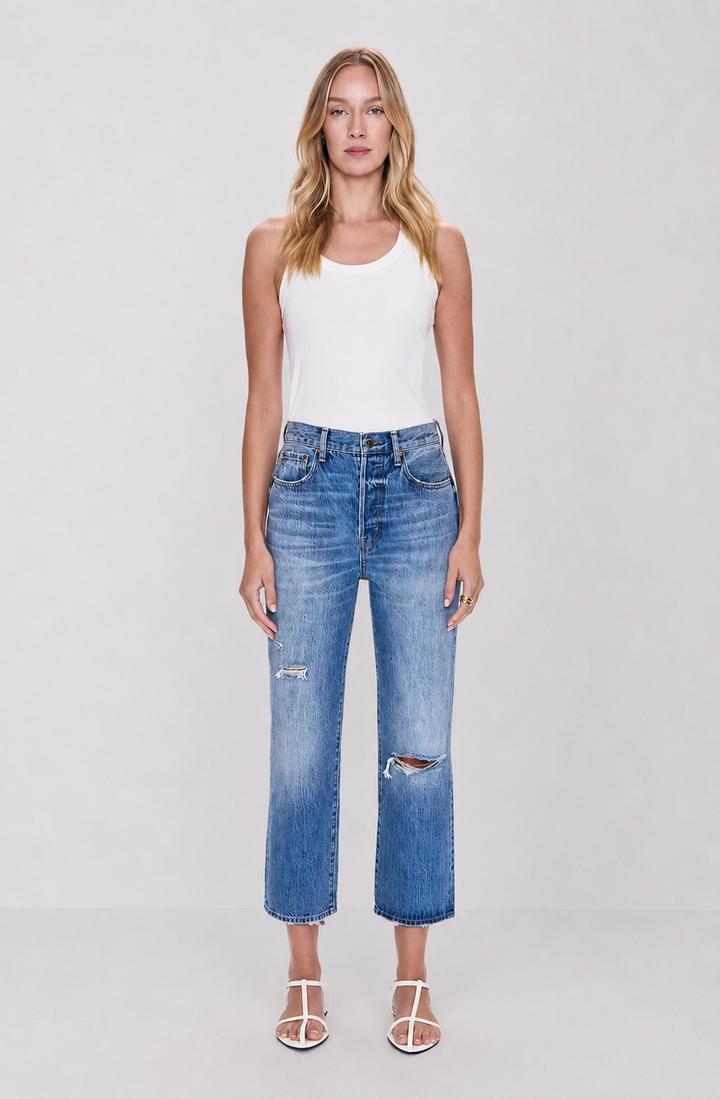 Pistola Cassie High Rise Straight Crop Jeans