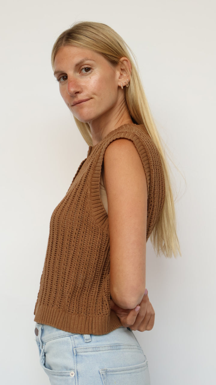 Classic Knit Button-Front Vest