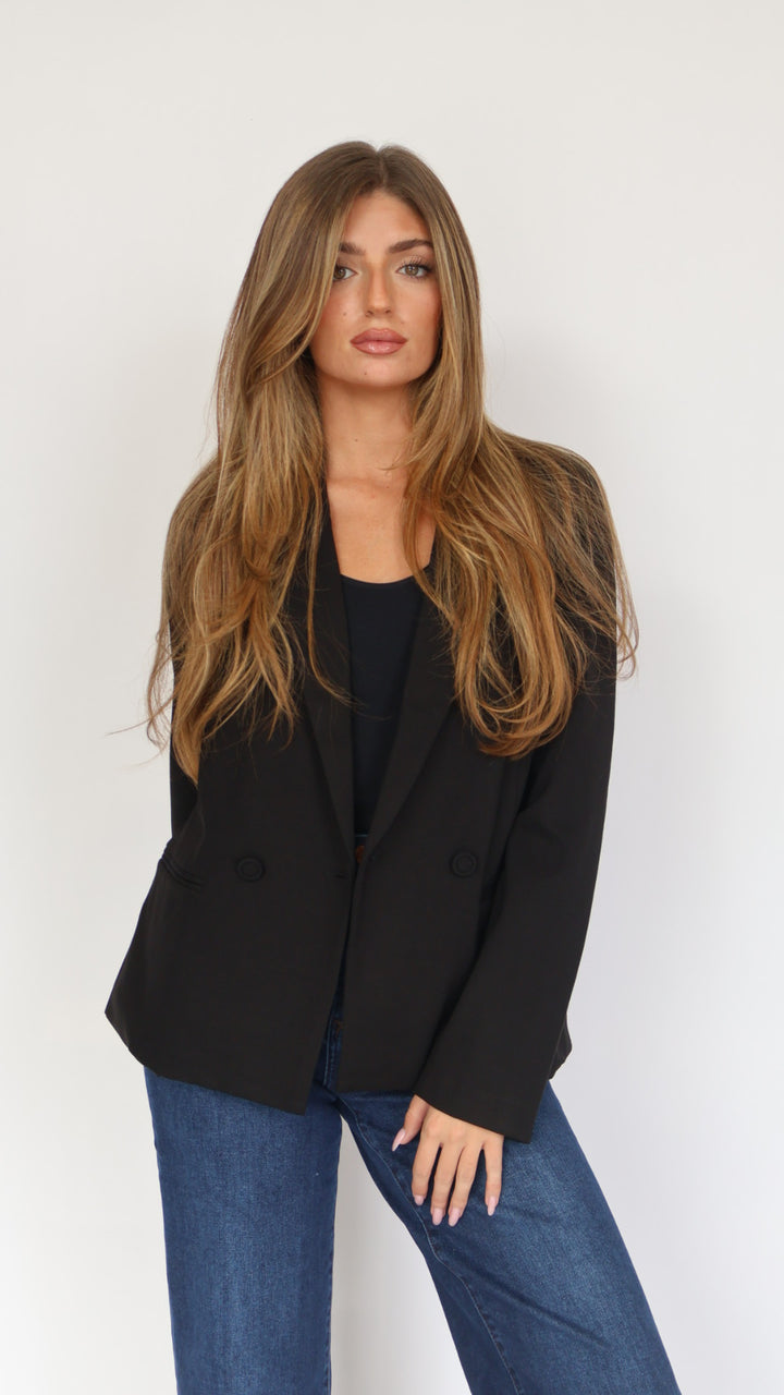 Double Breasted Stretch Blazer