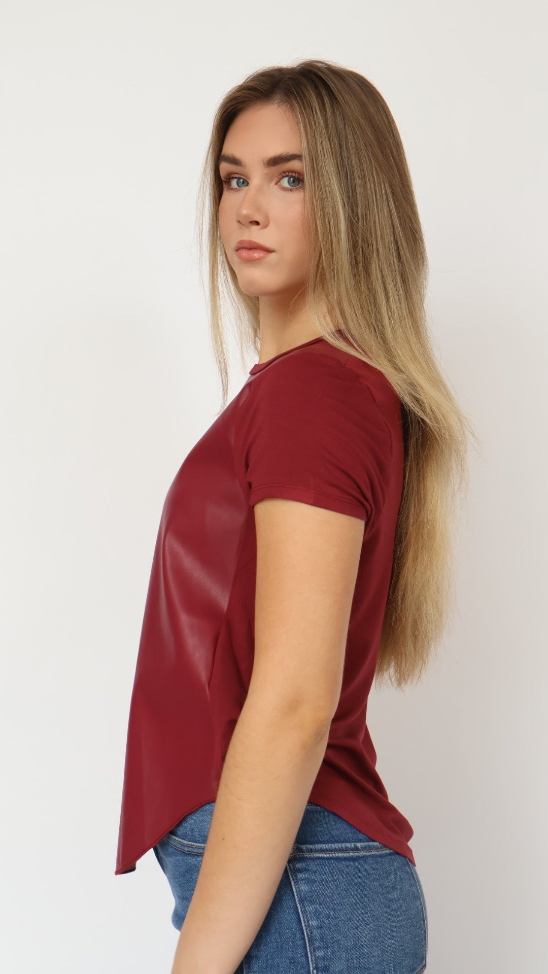 Elaina Vegan Leather Tee Shirt