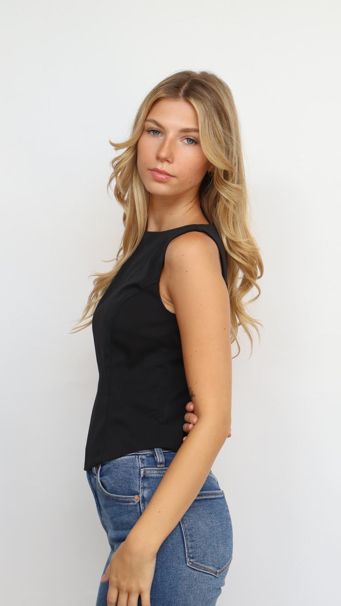 Structured Boat Neck Dress Top