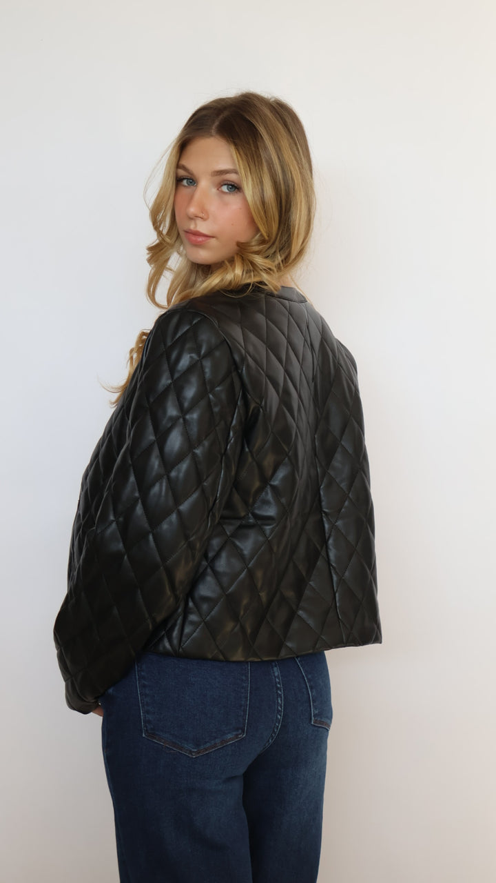 Dear John Denim Bonheur Quilted Vegan Leather Jacket