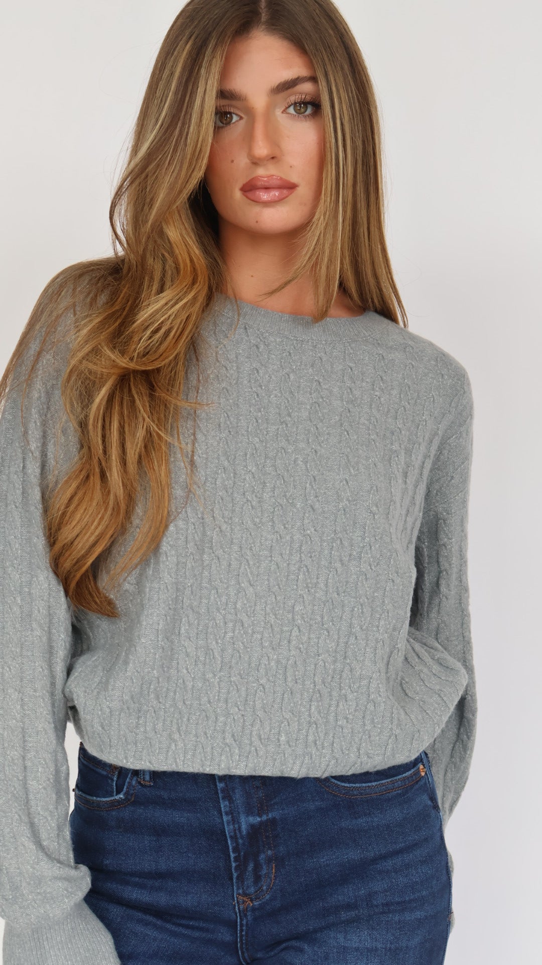 Steve Madden Minna Cable Knit Sweater
