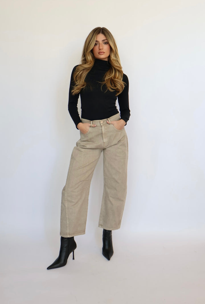 Wide Leg High Waisted Crop Pants