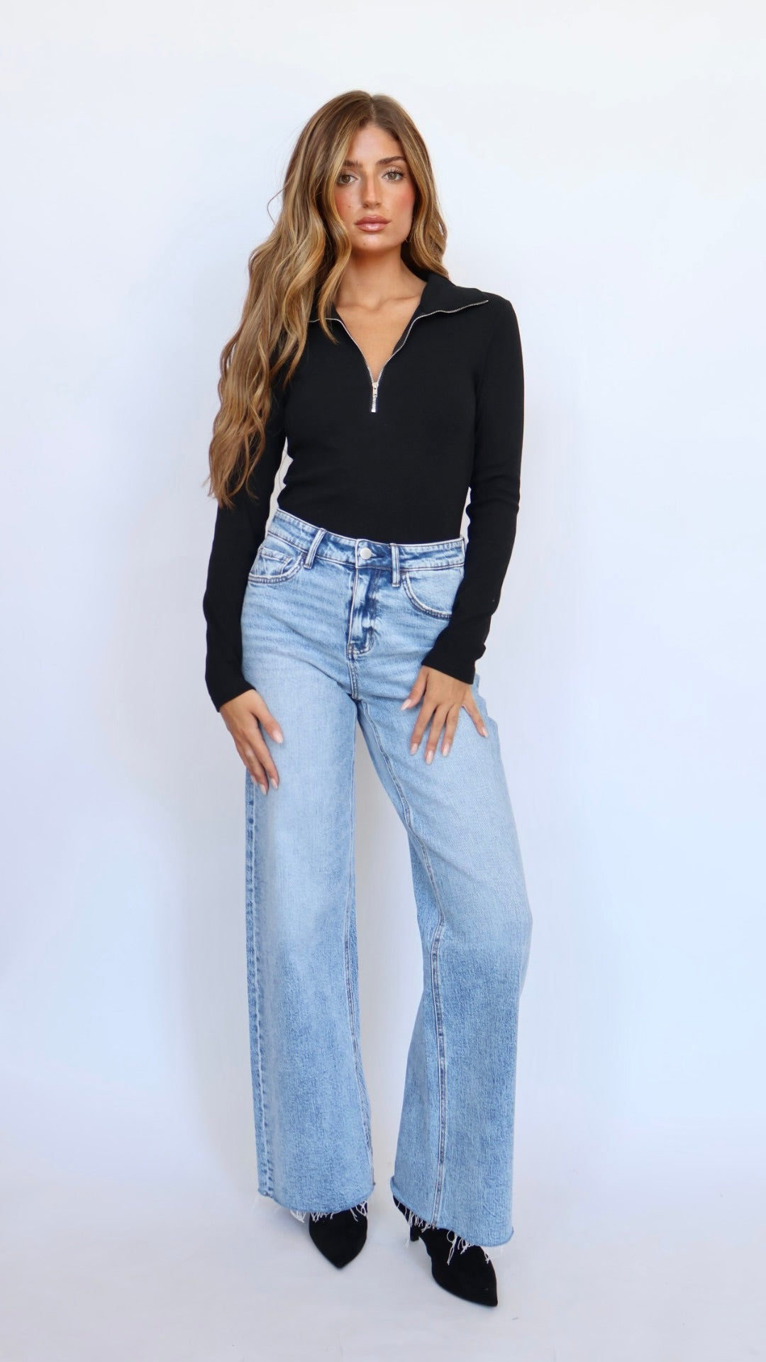 Flying Monkey Jeans Lexie High Rise Full Length Wide Leg