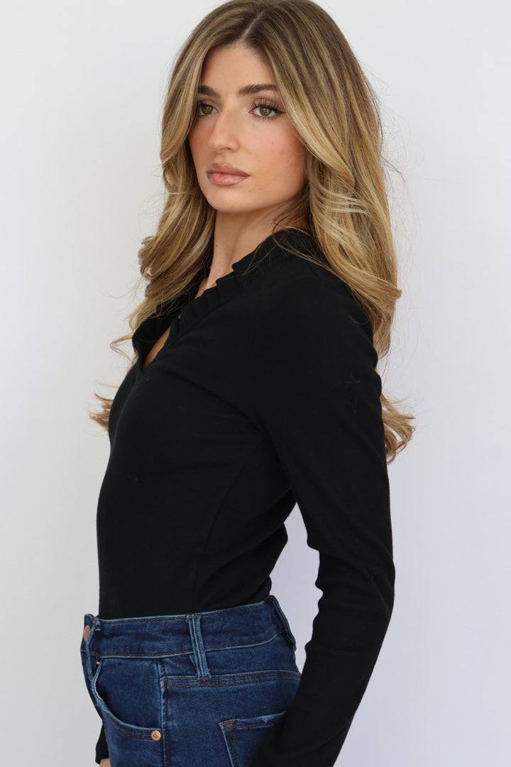 Lily Ruffle Cotton Long Sleeve