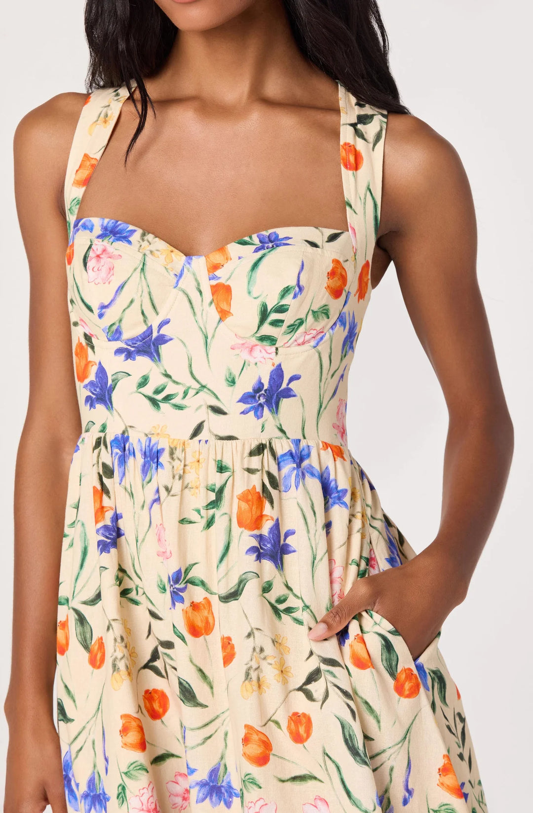 ASTR Beryl Floral Midi Dress