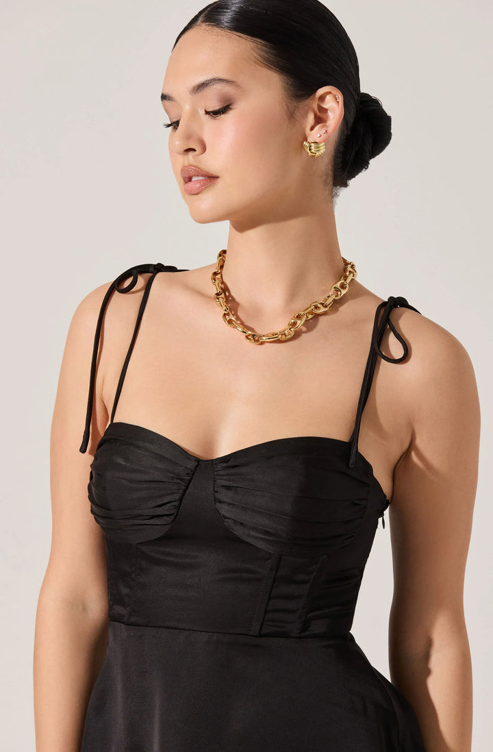 ASTR Selina Top Solid Bustier Peplum Dress Top