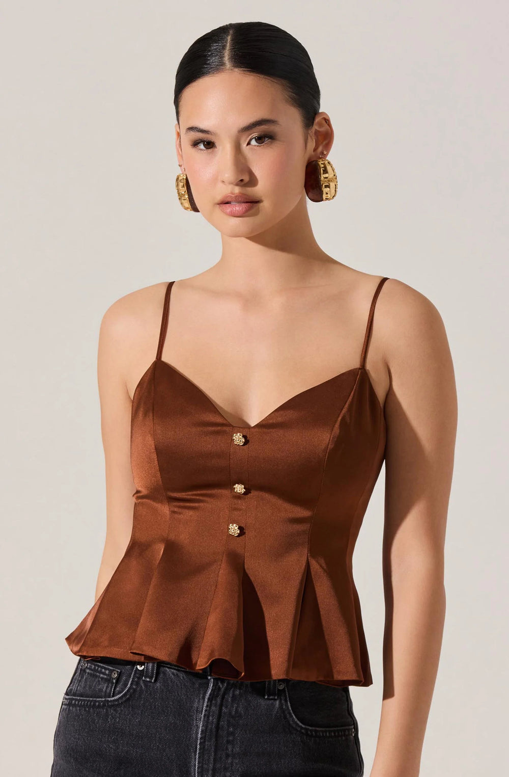 ASTR Paislee Top Corset Peplum Top