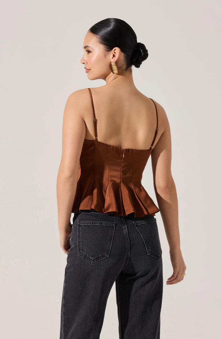 ASTR Paislee Top Corset Peplum Top