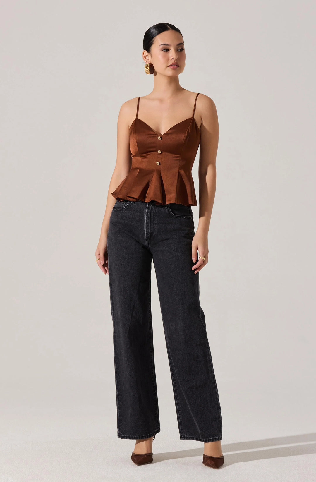 ASTR Paislee Top Corset Peplum Top