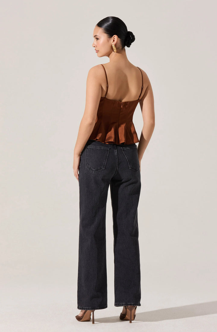 ASTR Paislee Top Corset Peplum Top