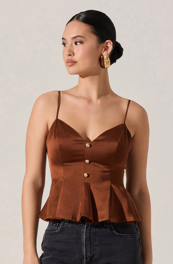 ASTR Paislee Top Corset Peplum Top