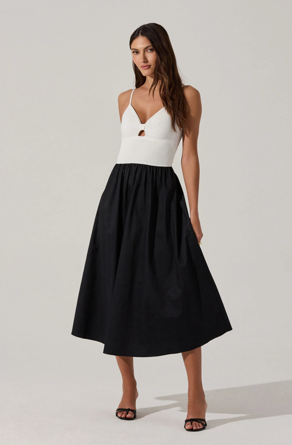 Contrast Mixed Media Dress