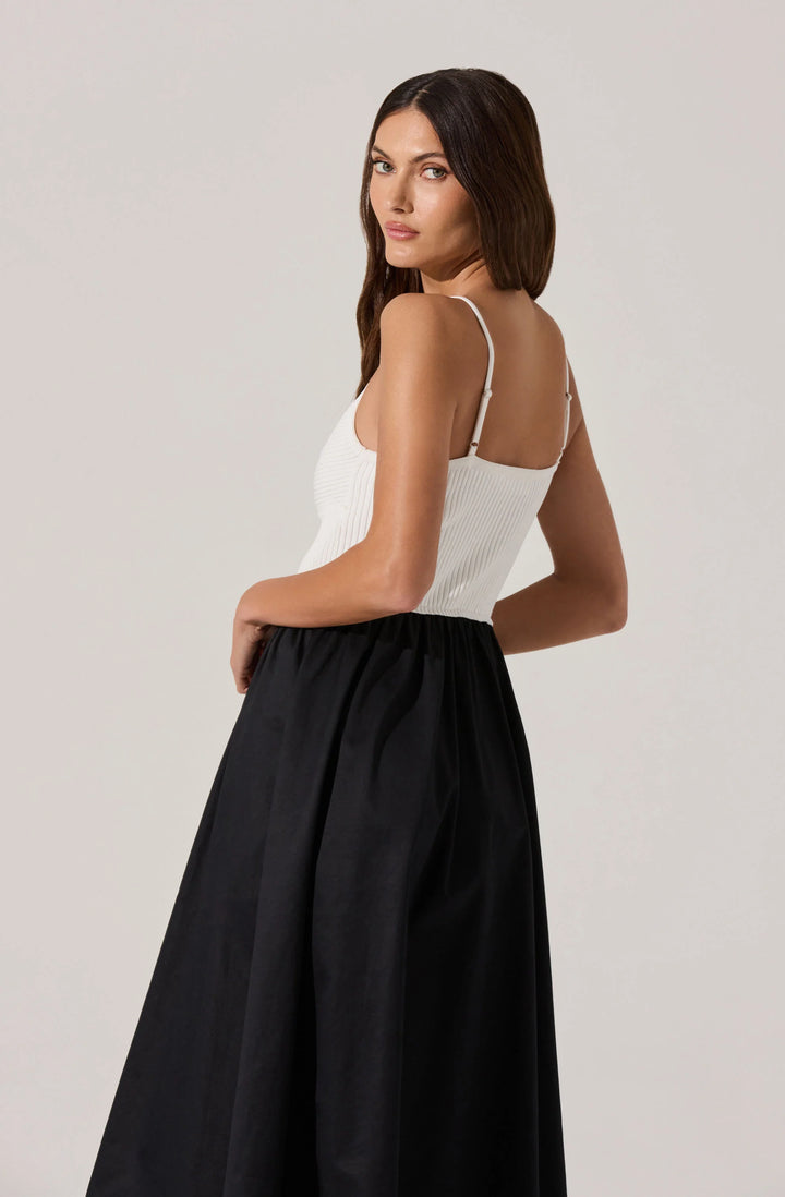 Contrast Mixed Media Dress