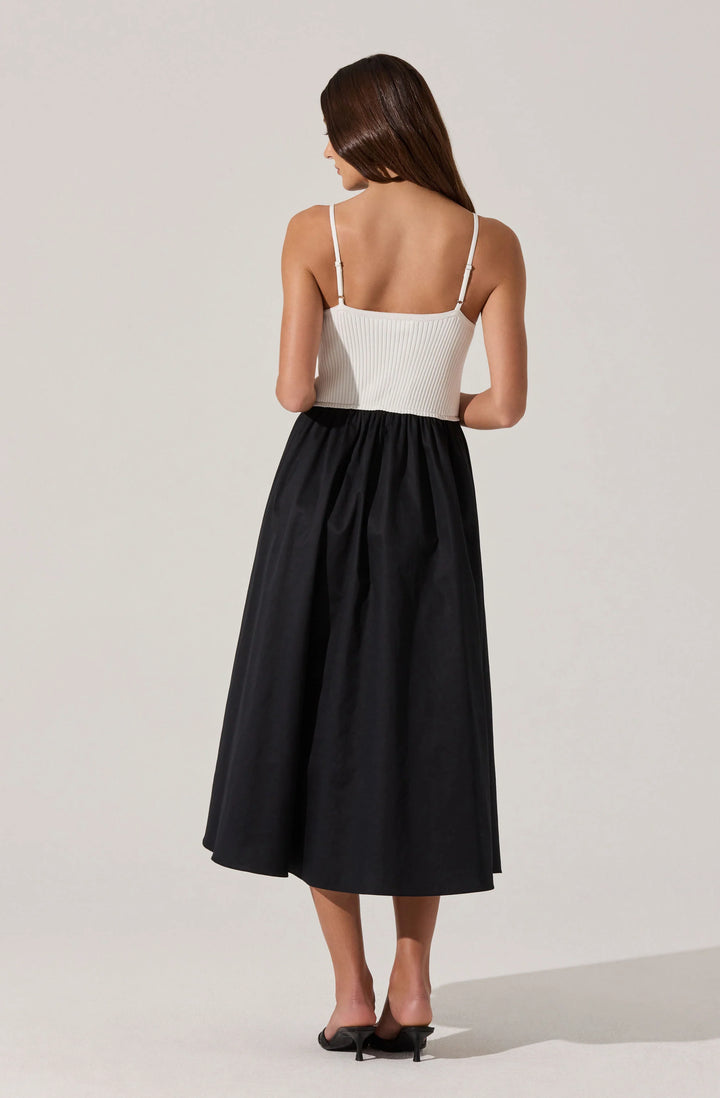 Contrast Mixed Media Dress
