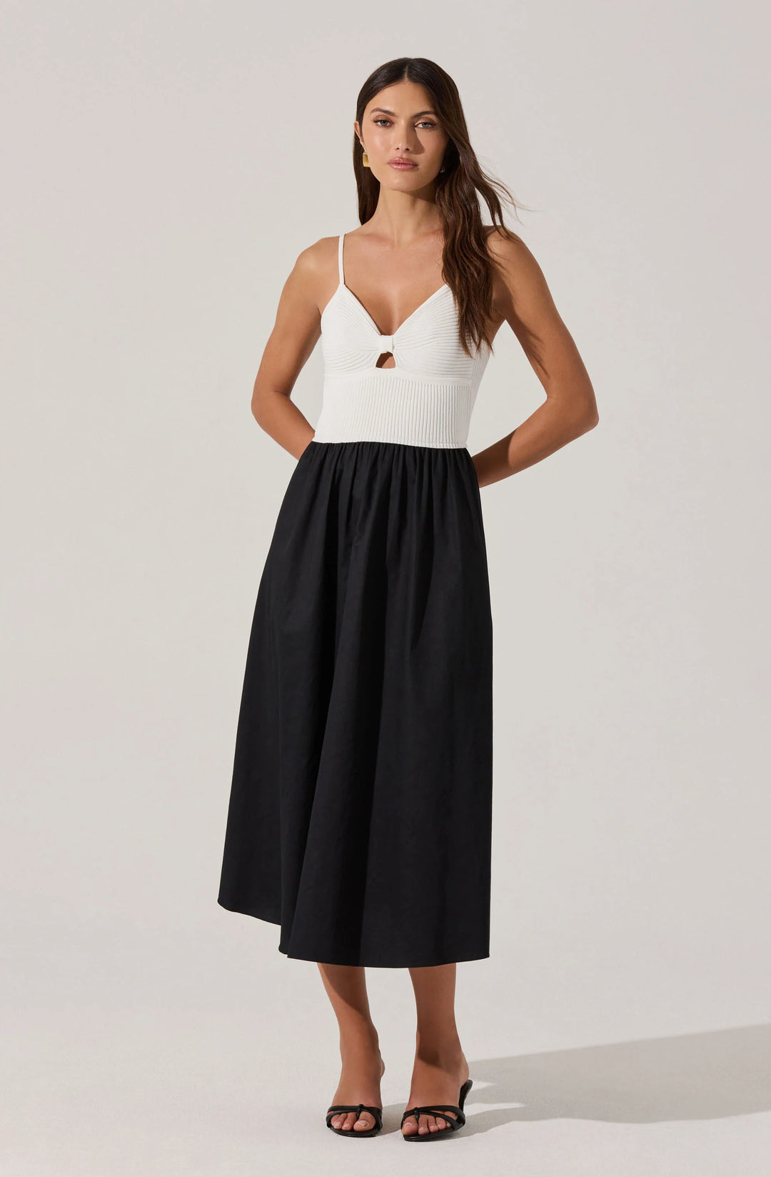 Contrast Mixed Media Dress
