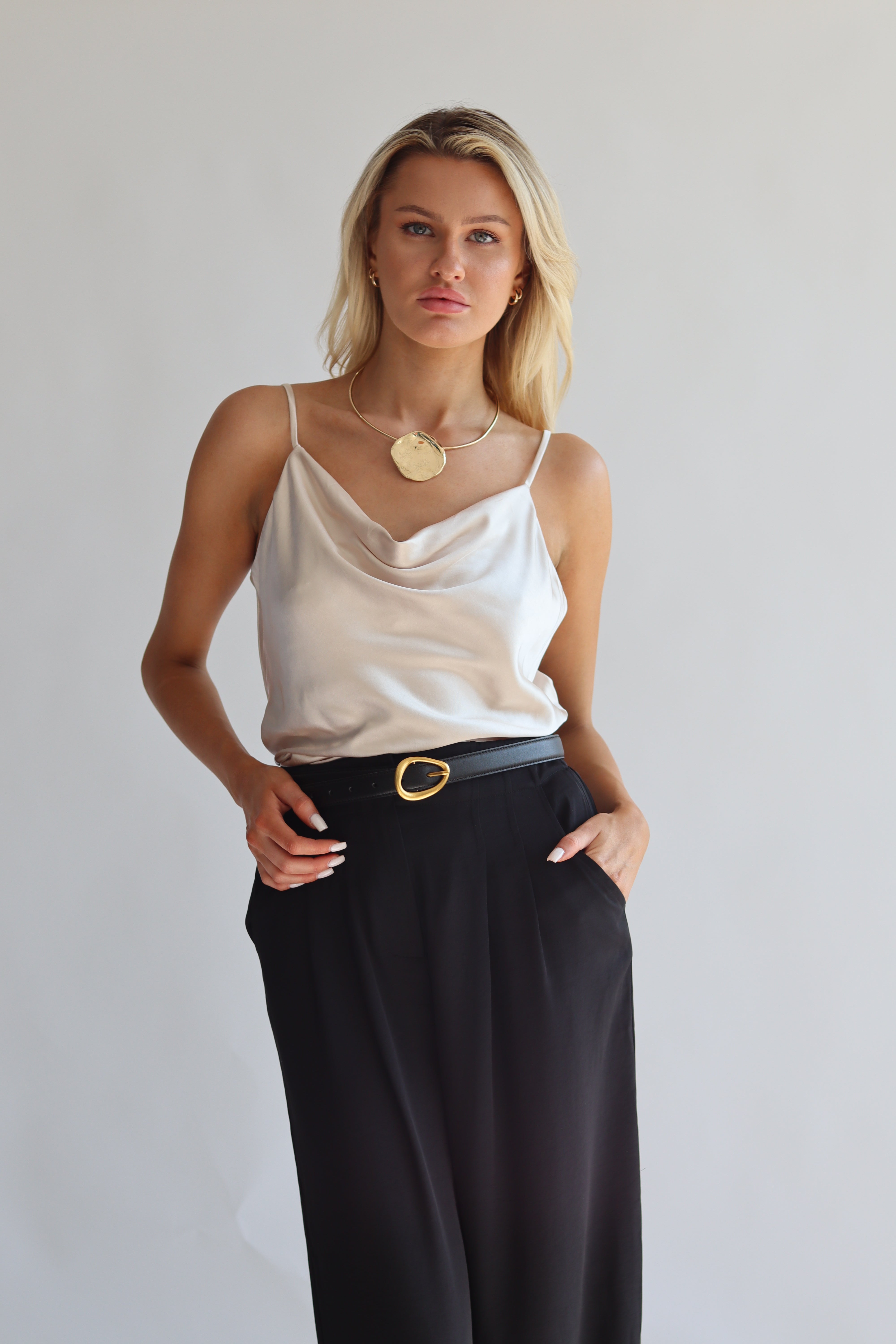 Satin Cowl Neck Cami – Reign Boutique