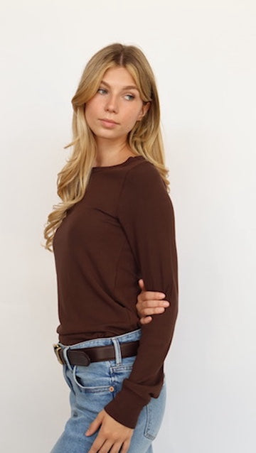 Thread & Supply Penelope Crew Neck Long Sleeve Top