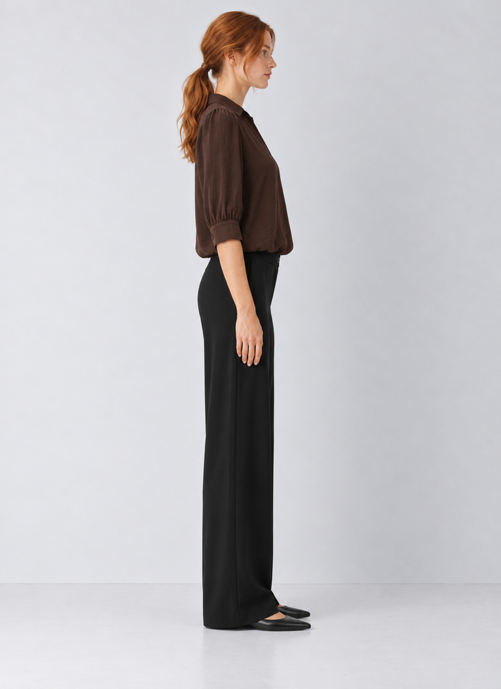 Half Sleeve Bubble Hem Blouse