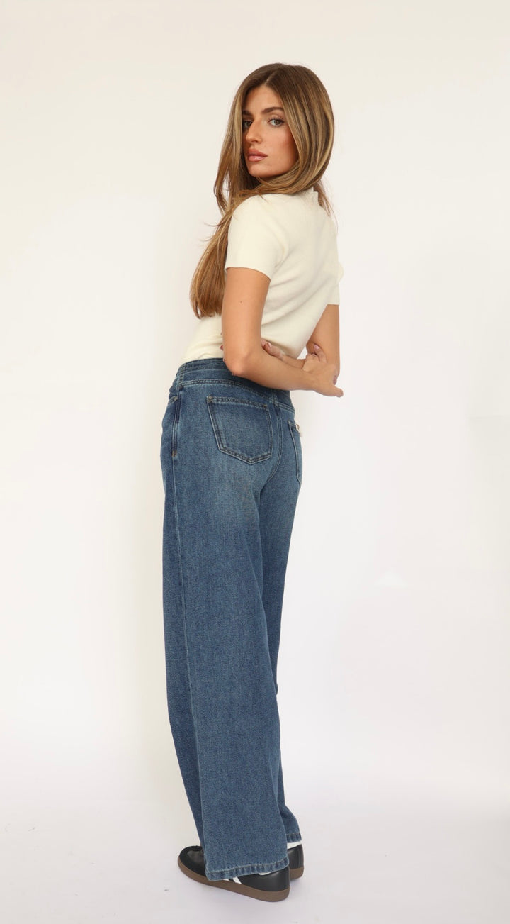 Habitual Jade Drawstring Wide Leg Jeans