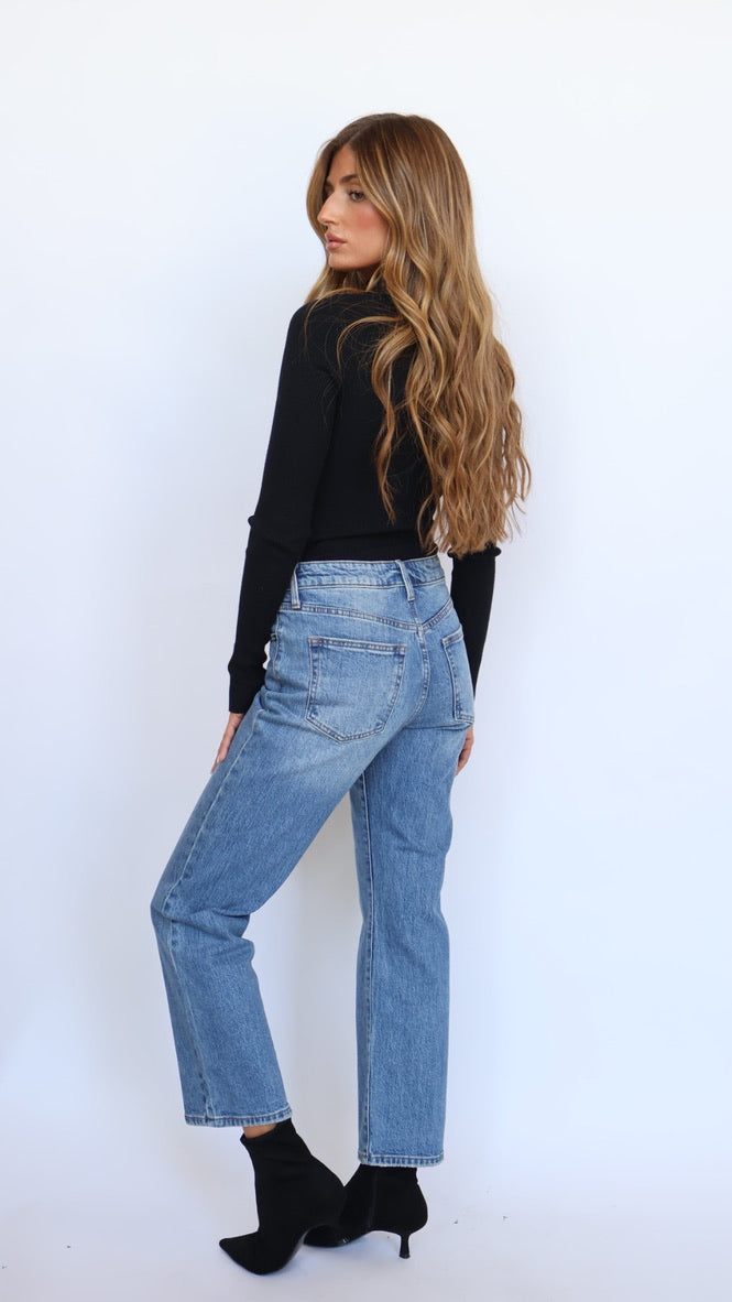 Just Black Denim 90's Stretch Straight Leg Jeans