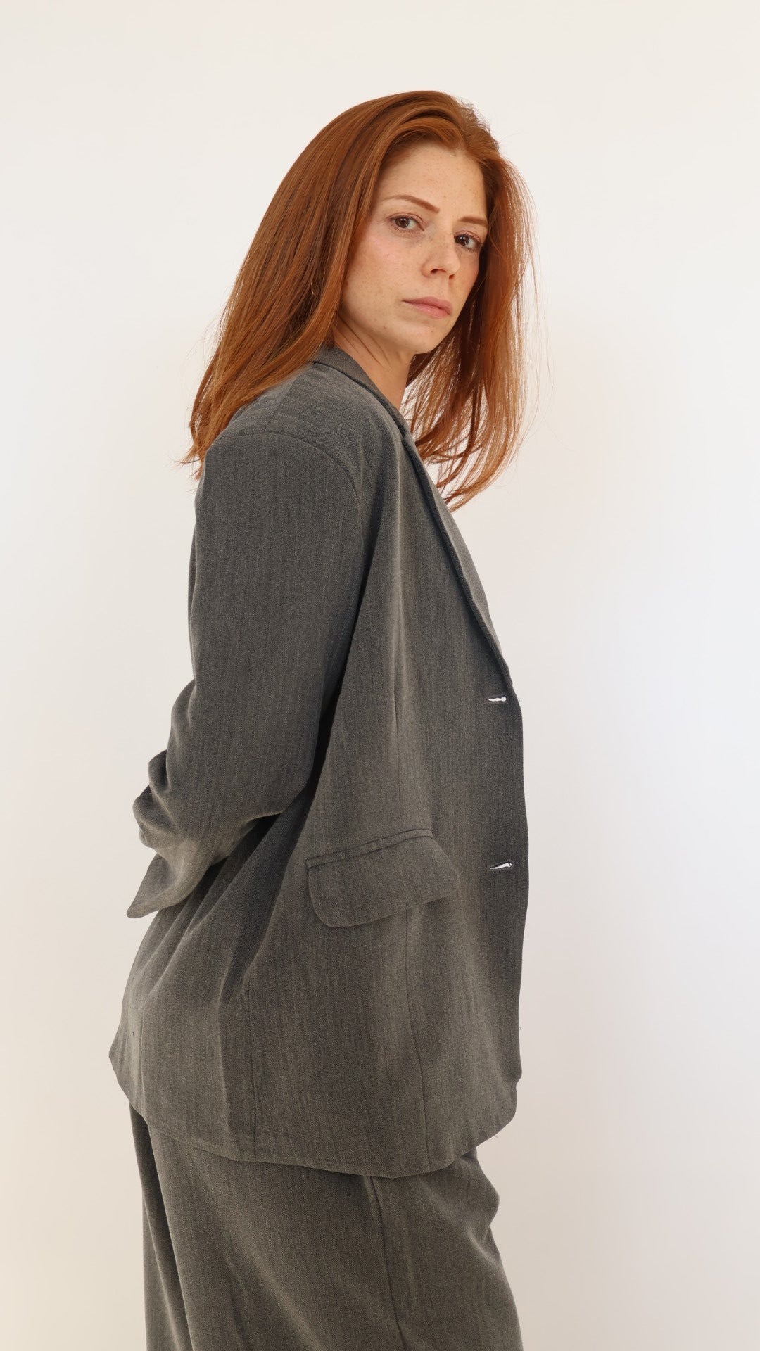Preorder Oversized Button Front Blazer with Front Pockets